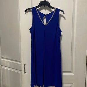 Royal blue short evening dress